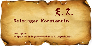 Reisinger Konstantin névjegykártya